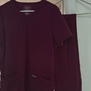 Cherokee Workwear Maroon Scrub Set